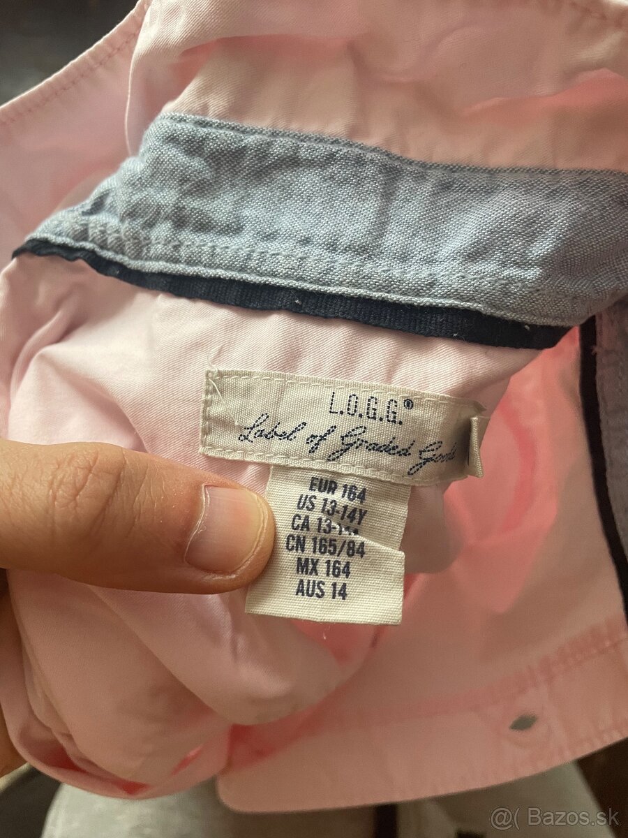 Košeľa H&M L.O.G.G. ružová - 3