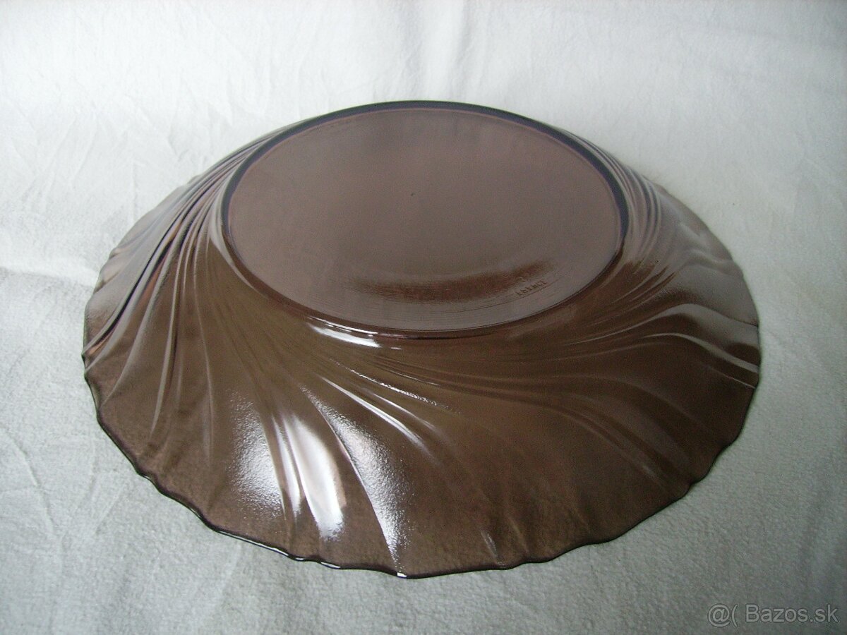 Veľká misa / tanier z dymového skla - 3