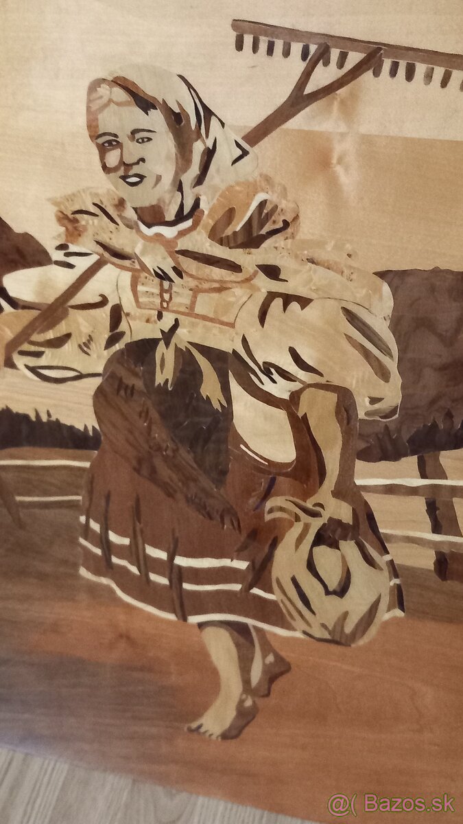 Obraz Žena z Važca, intarzia - 3