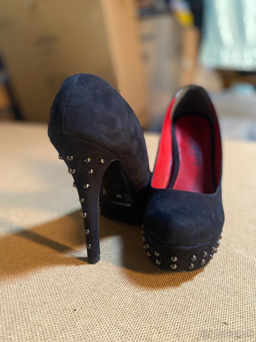 Semišové lodičky na platforme - 3