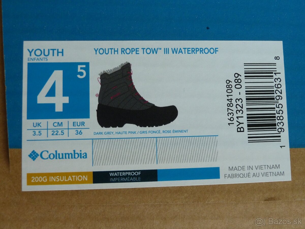 Dievčenská zimná obuv Columbia - vel. 36 EU - 3