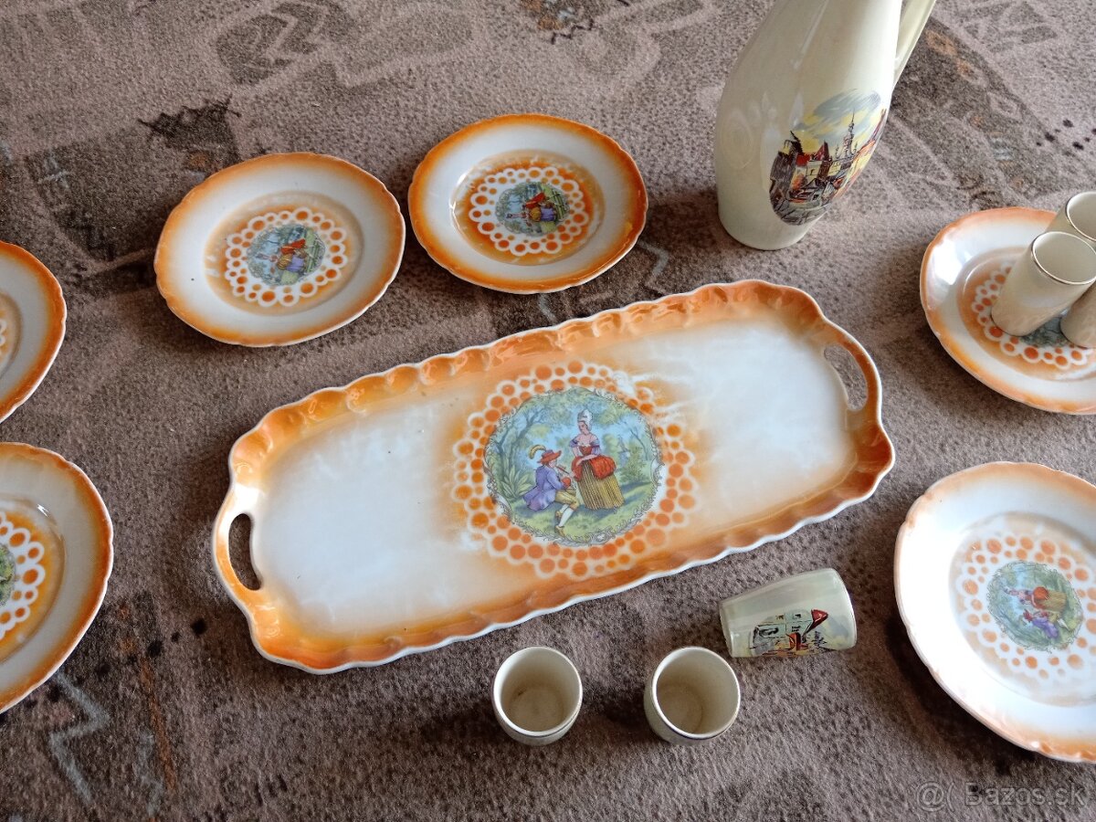 Porcelán, keramika, set pohárov, džbán, starožitnosti - 3