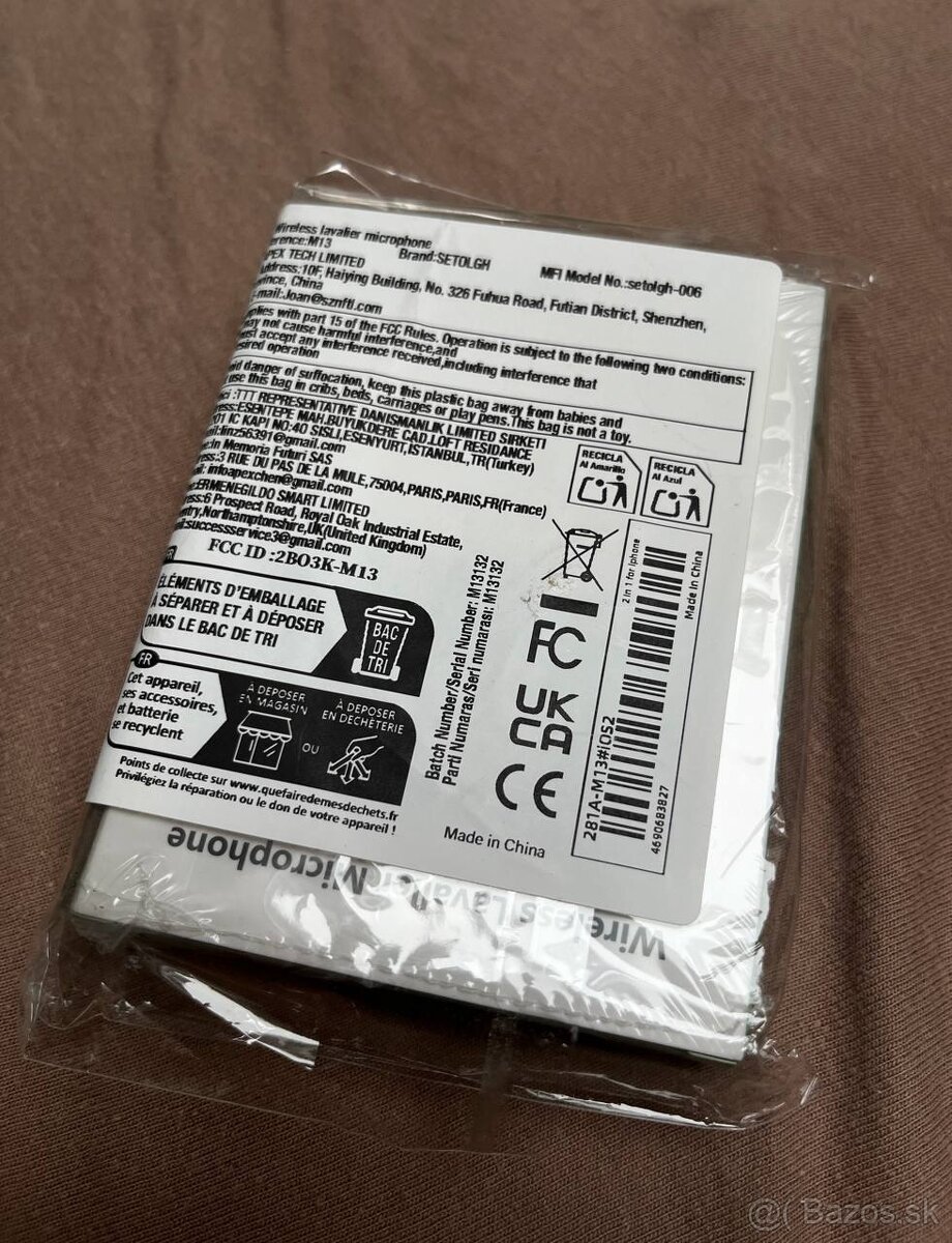 Bezdrôtový klipový mikrofón pre iPhone, iPad, Android, USB-C - 3