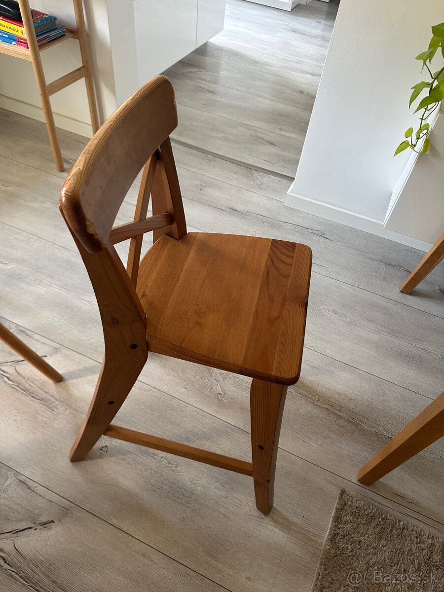Vysoká detská drevená stolička Ikea Ingolf - 3