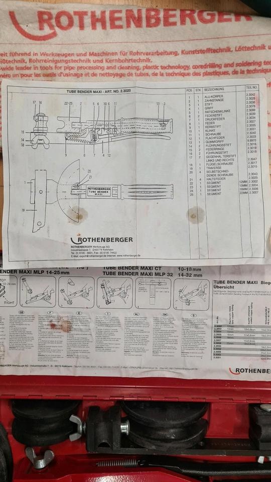 Rothenberger Tube Bender ručná obývačka rur - 3