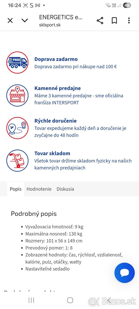 Stacionarny bycikel energetics CT680 - 3