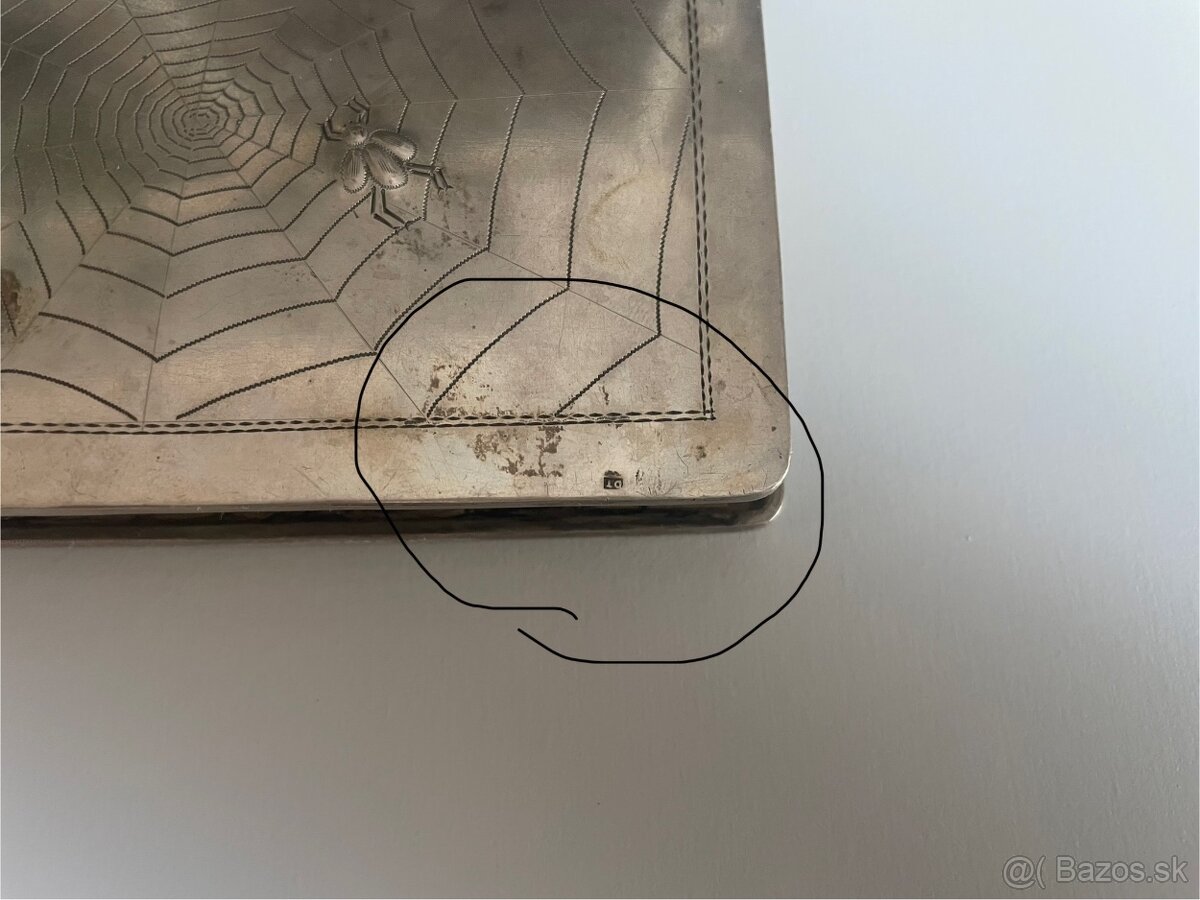 Jedinečná strieborná clutch‑kabelka z 1910 (18 × 8,5 × 2 cm, - 3