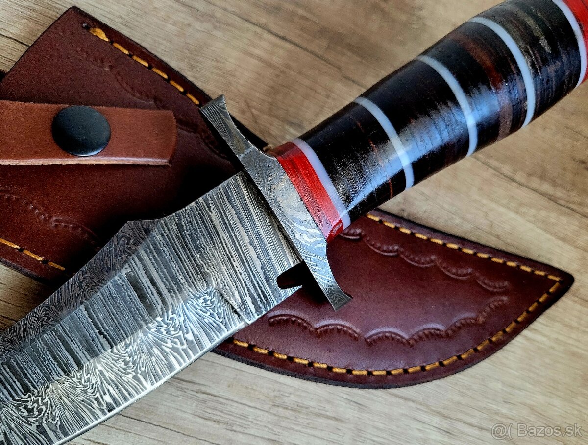 velký lovecký Damaškový nôž CLAW 30,5 cm s koženým pouzdrem - 3