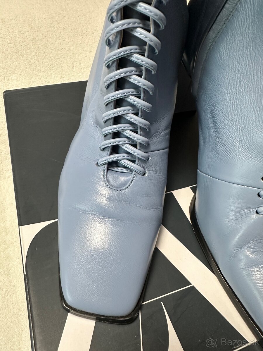 Modré kožené čižmičky zn. ZARA - 3