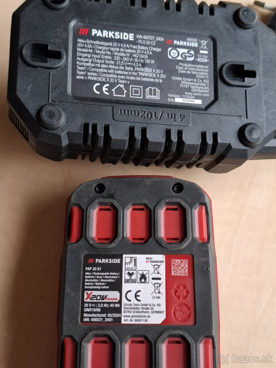 Parkside aku 2ah bateria a rýchlonabíjačka - 3