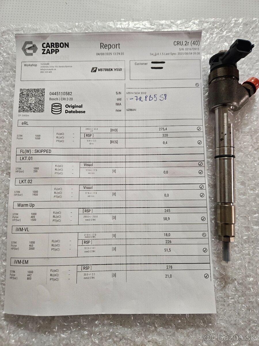 Vstrekovače Bosch 0445110582 | 2.0 CRDi 100-136kW - 3