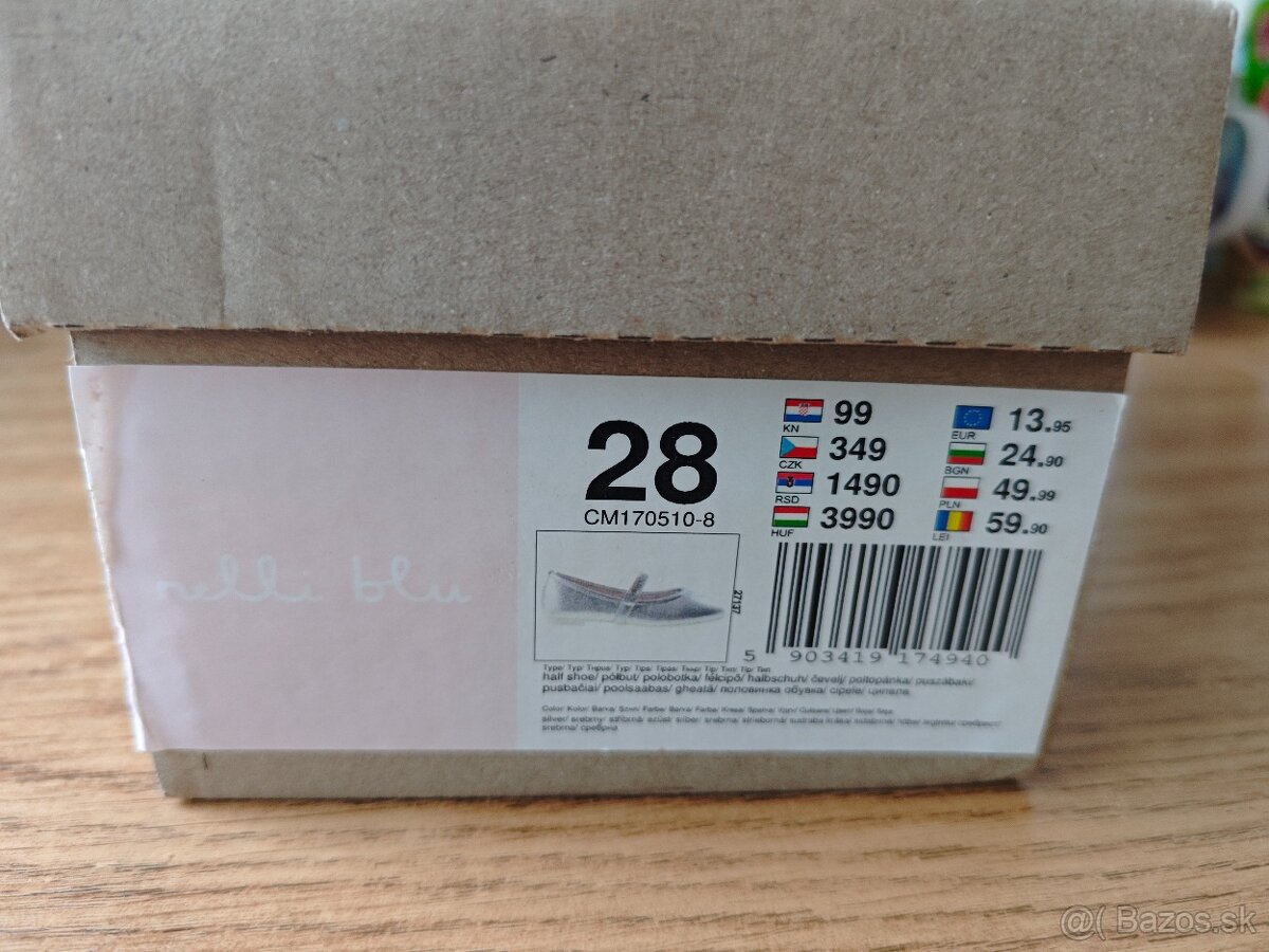 Predám detské balerínky dievčenské strieborné - 3