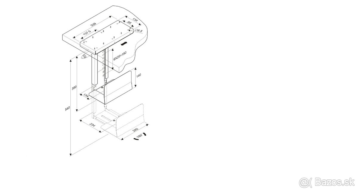 Predam otocny drziak PC pod stol Roline G35 - 3