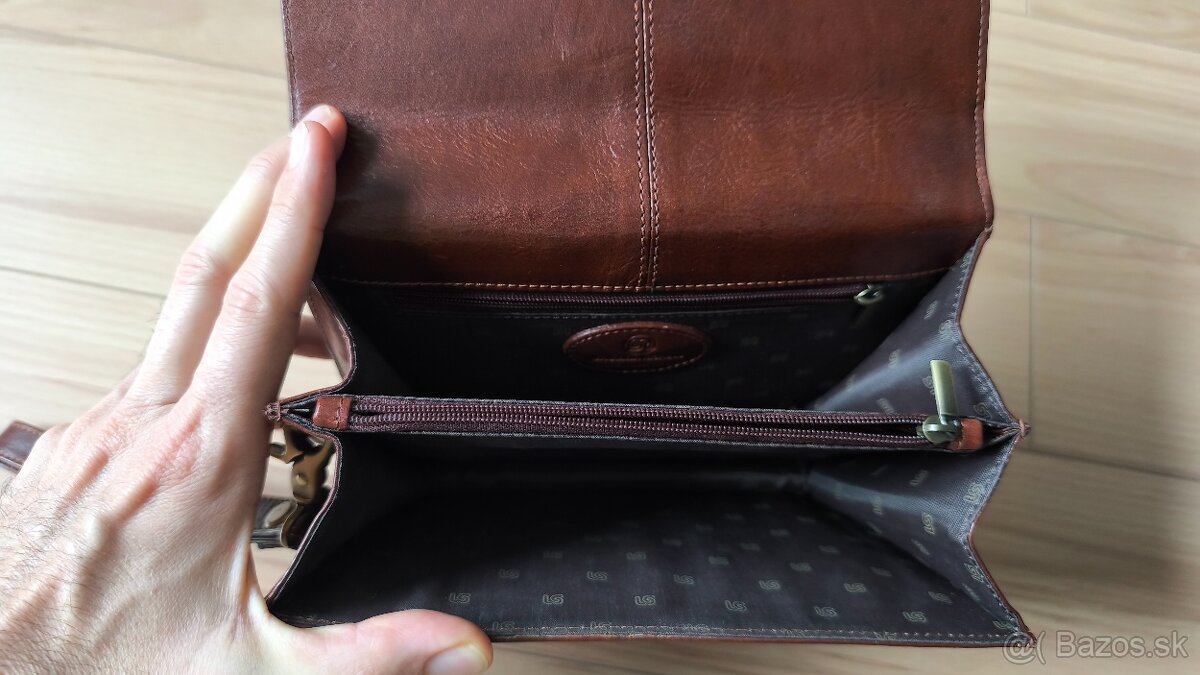 Pánska kožená kabelka hnedá - 3