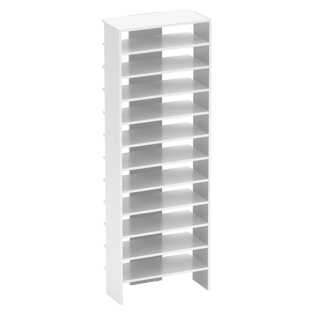 Vysoký regál/botník, biela, OSKI - 3