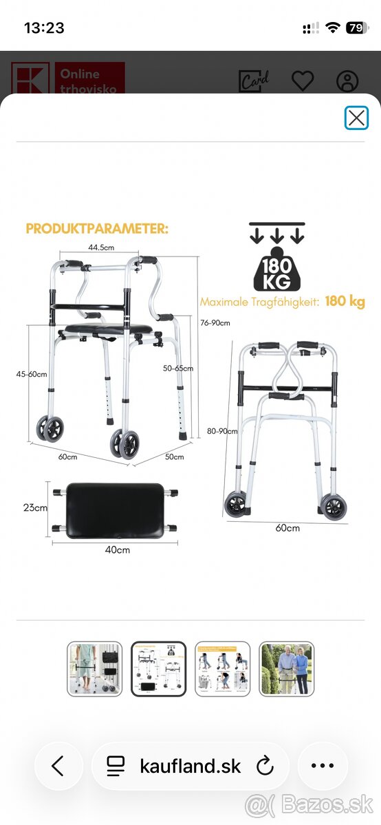 Pomôcka na chodenie - Rolátor - 3
