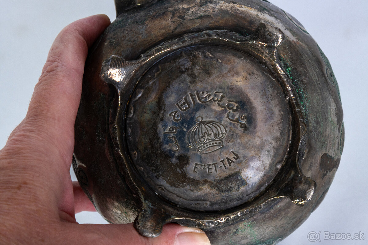 Strieborný orientálny kovový čajník - 3