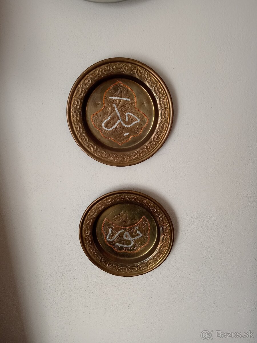 Keramické, mosadzné, tanieriky, starožitné - 3