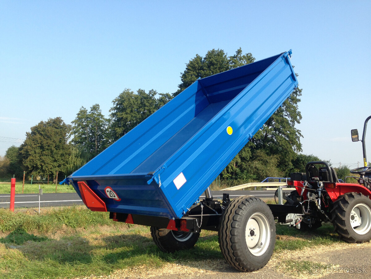 Vlečka za traktor nebo malotraktor, nájazdová brzda - 3 tuny - 3