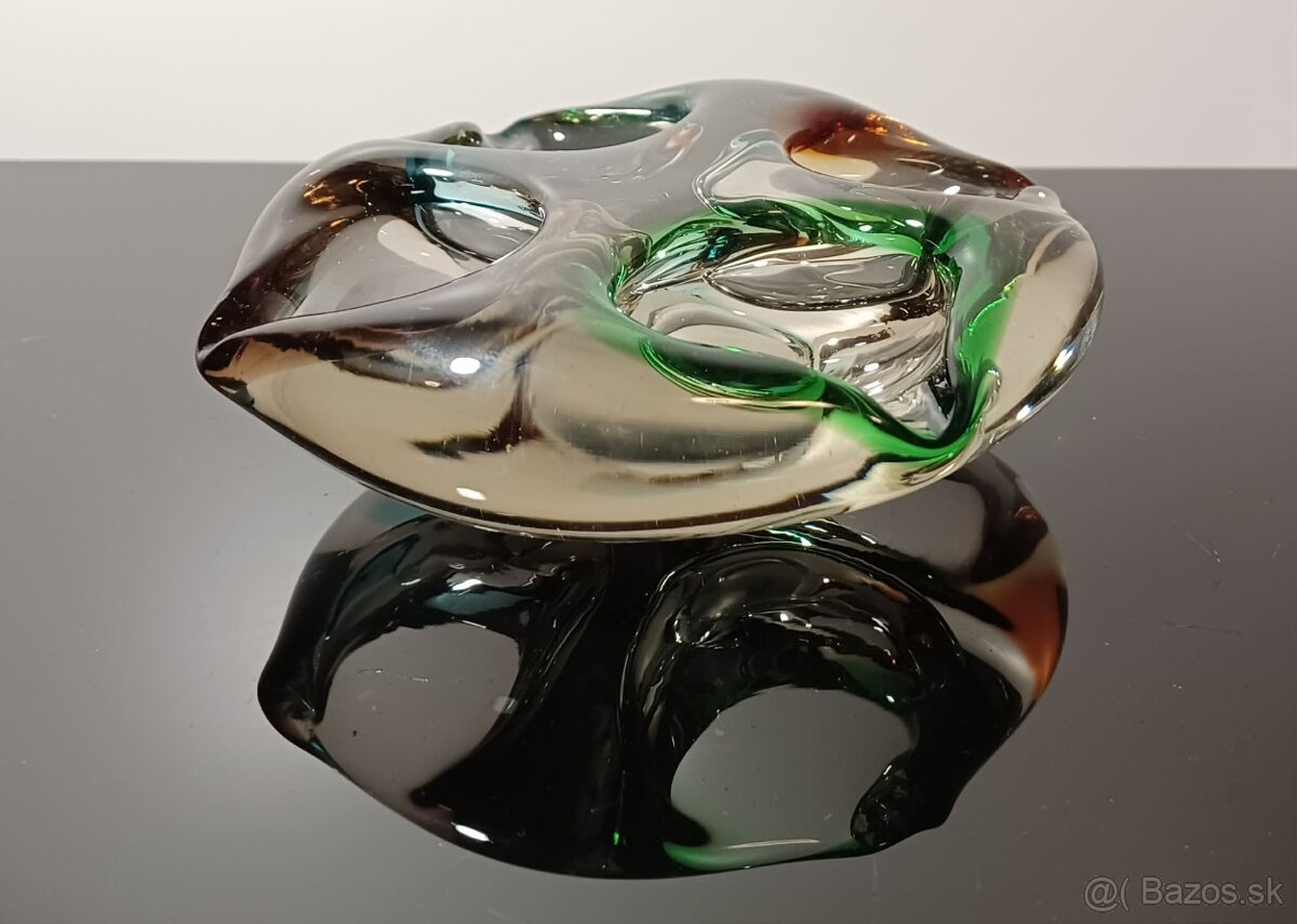 Nádherná miska / popolník/z hutného skla zaujímavý kúsok - 3