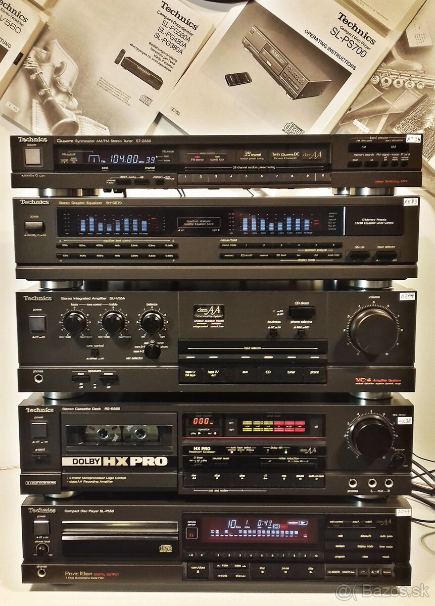 Zostava TECHNICS tuner, equalizer, zosilnovac, CD, deck= A01 - 3