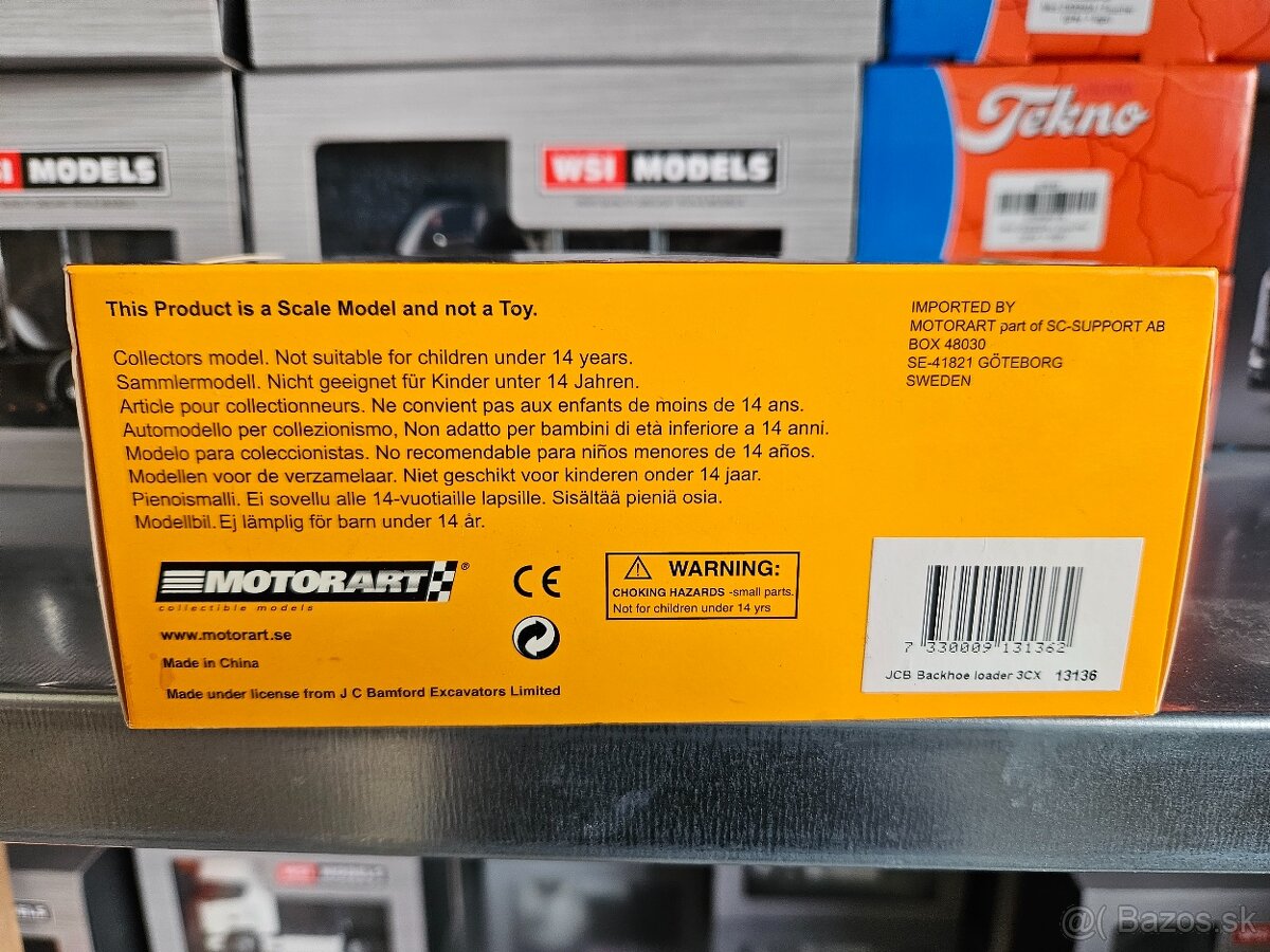 Historický kovový model JCB 3CX 1/87 Motorart - 3
