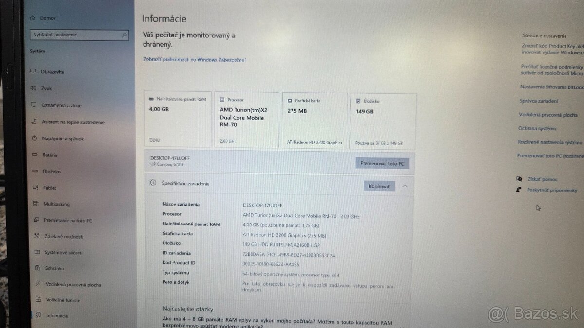 Predam pekny HP laptop dual core - 3