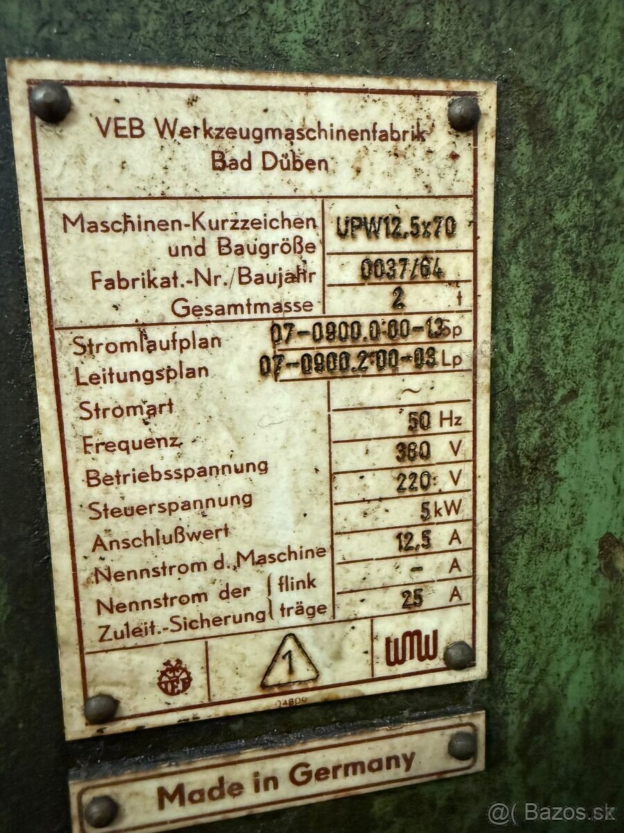 Válcovačka závitů UPW 12.5X70 - 3