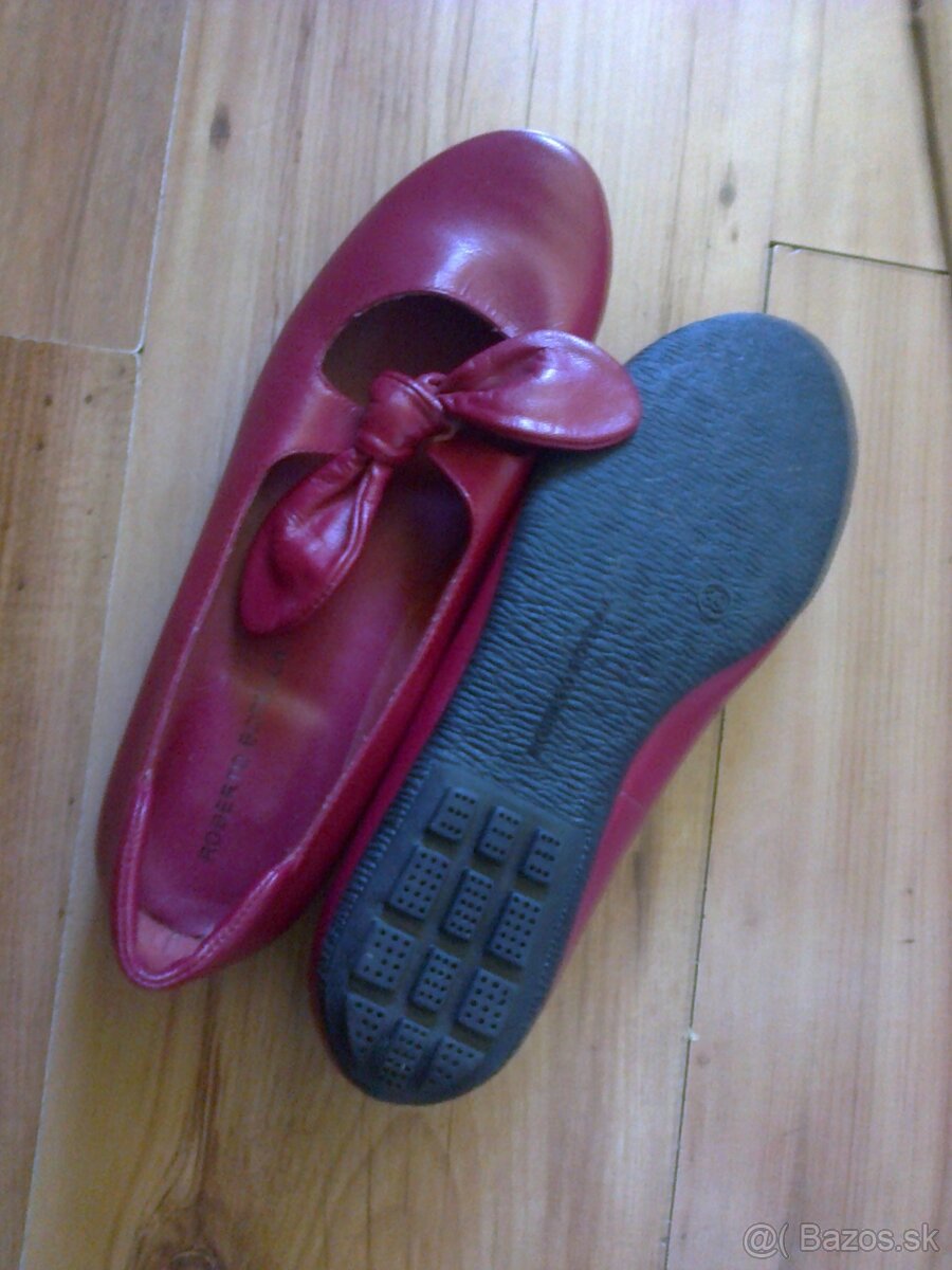 dámske baleríny kožené s dekoráciou - 3