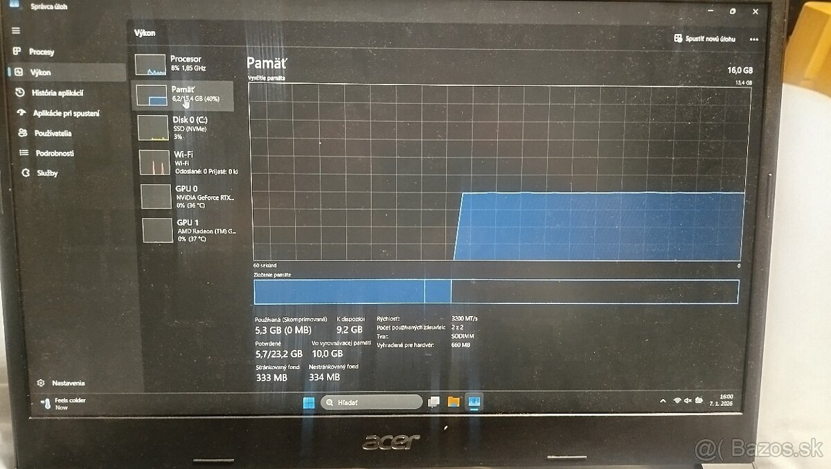Predám Acer aspire 7 - 3