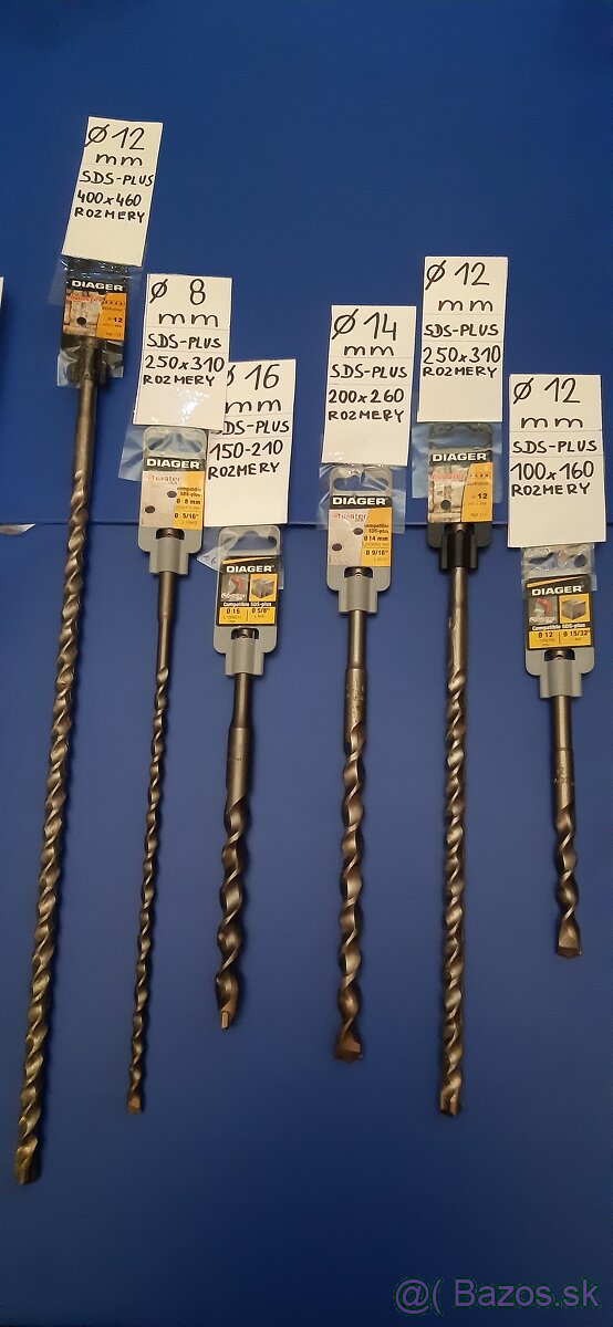 Vrtaky do betónu Francúzske- DIAGER,vŕtak,vrtačka - 3
