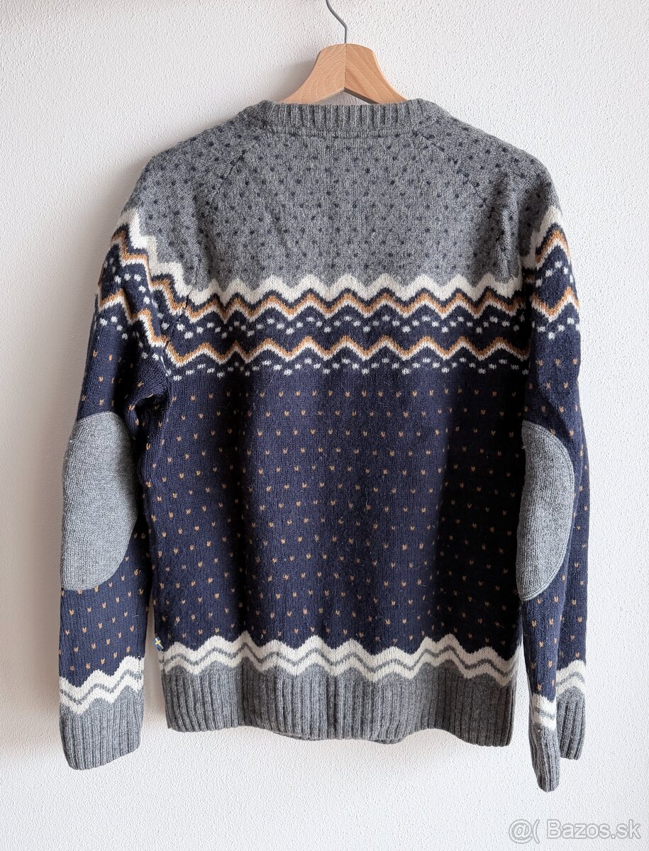 Vlnený sveter Fjallraven Ovik Knit Sweater M Dark Navy - 3