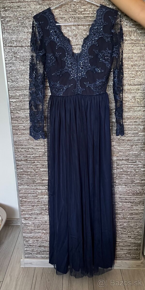 Tmavomodré šaty 38/M - 3