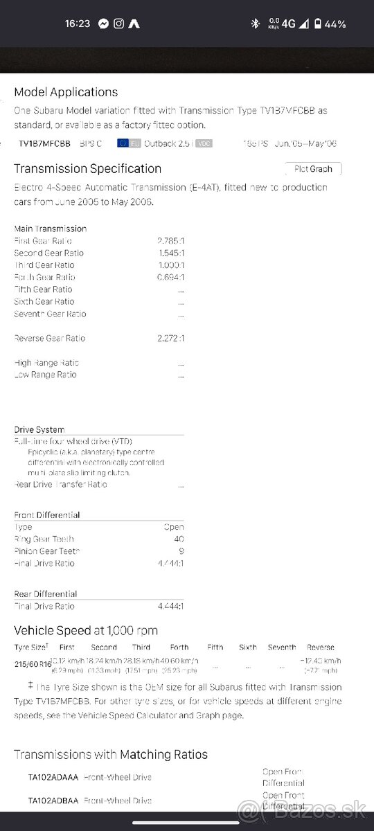 Automatická prevodovka Subaru Legacy/Outback 2.5 benzín - 3