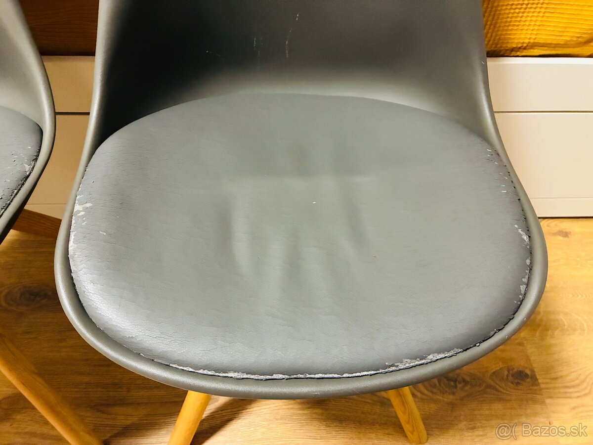 Jedálenské stoličky 4ks - biela, šedá - 3