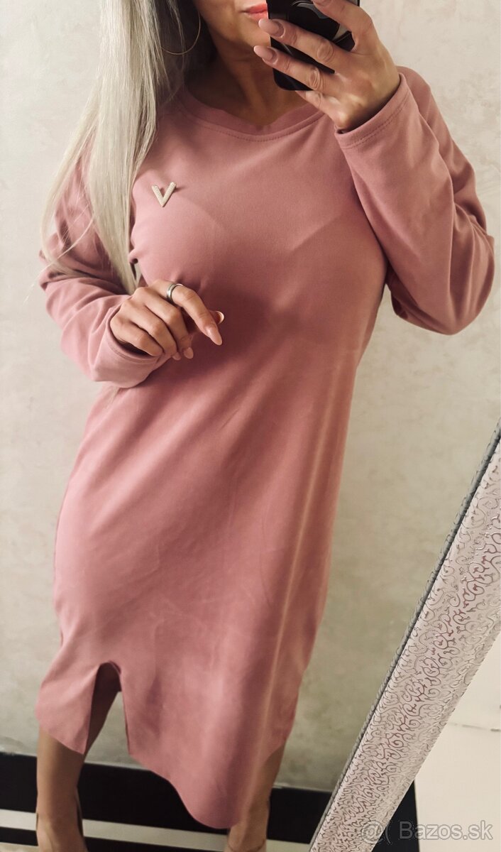 Damske talianske jemnučke maxišaty pinky - 3