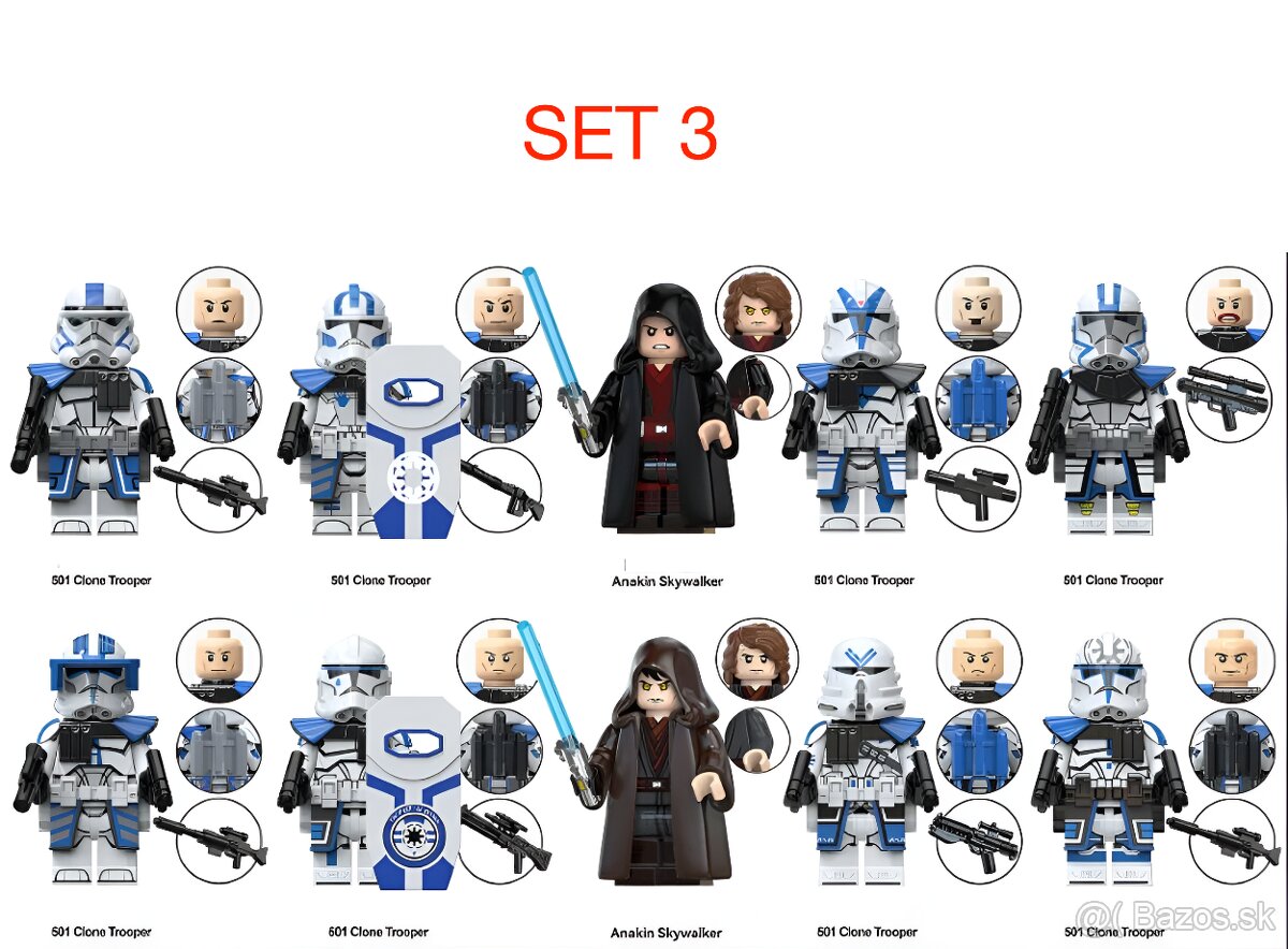 Rôzne figúrky Star Wars 8 (8ks) - typ lego - nové - 3