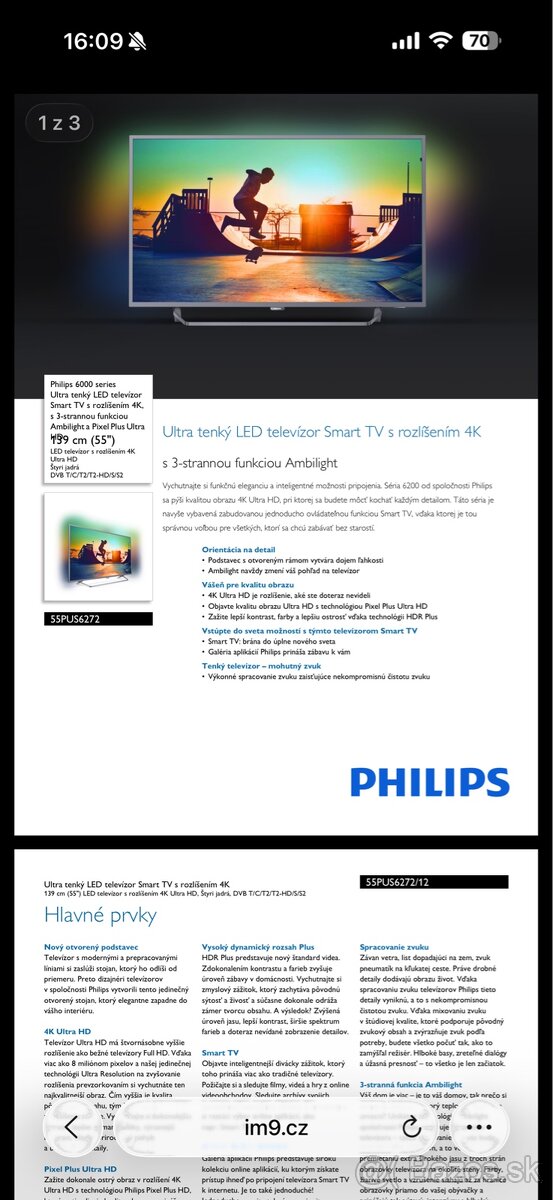 Predám televíziu Philips 55PUS6272/12 - 3