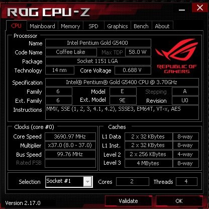 Predam Intel Pentium Gold G5400 - 3