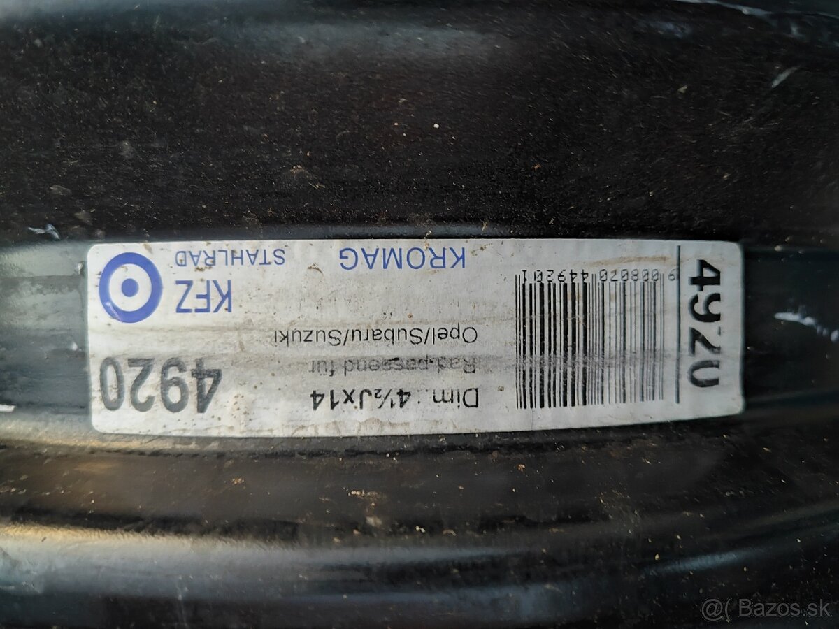 Plechové disky 4x100 R14 54mm - 3