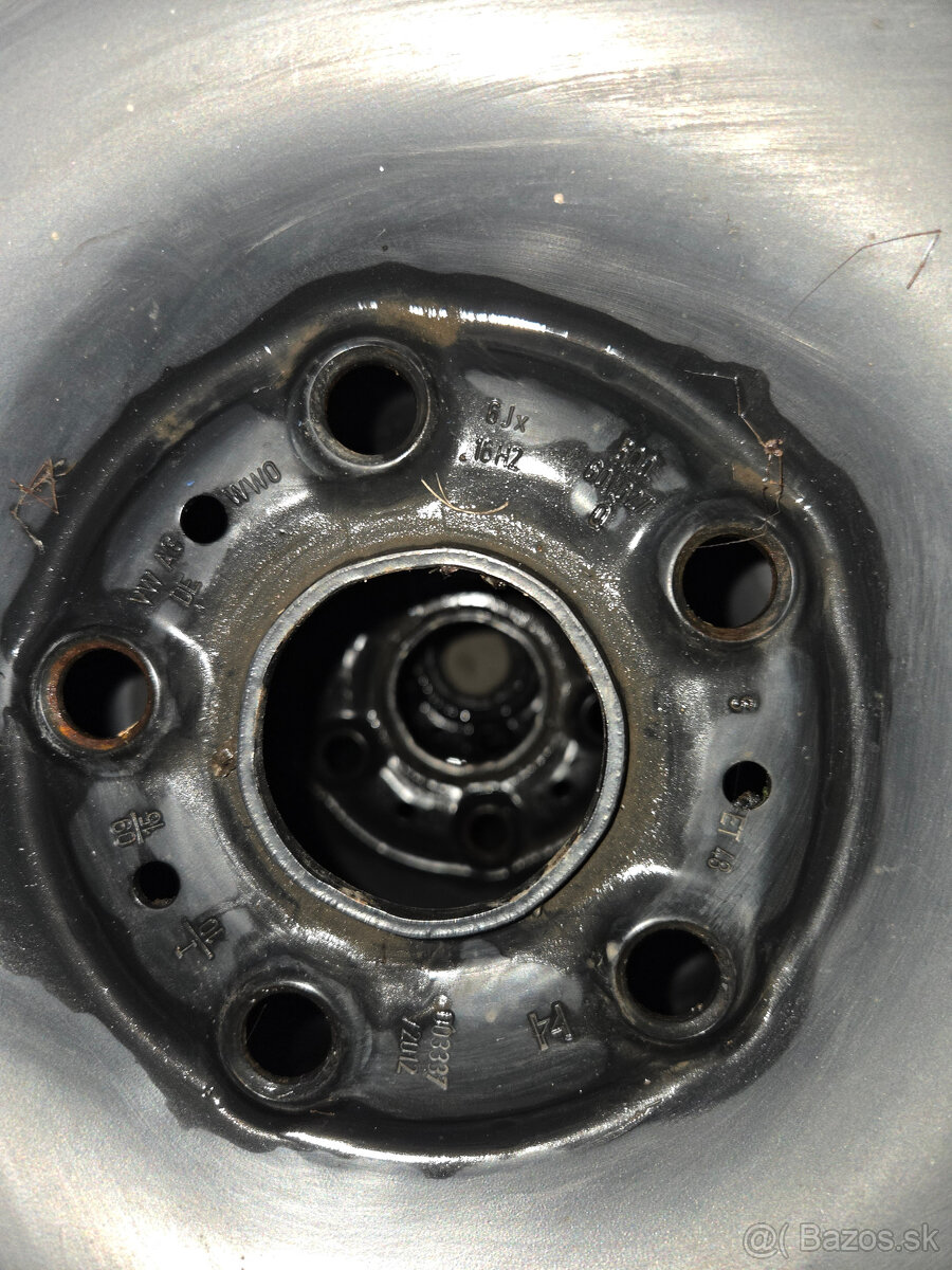 Predám oceľové disky VW R16, 5x112, ET48 - 3