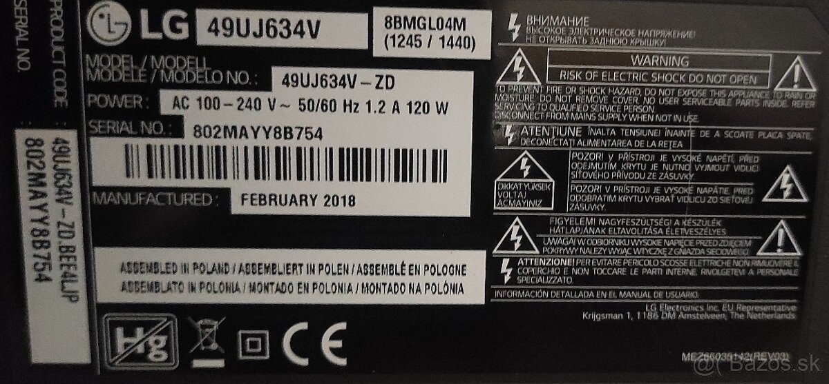 Predám 4KUHD SMART TV LG 49UJ634 (124cm) - 3