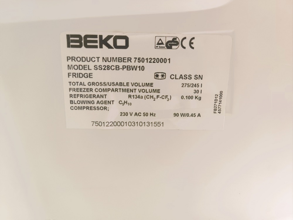 PREDÁM CHLADNIČKU S MRAZNIČKOU BEKO 275 l - 3