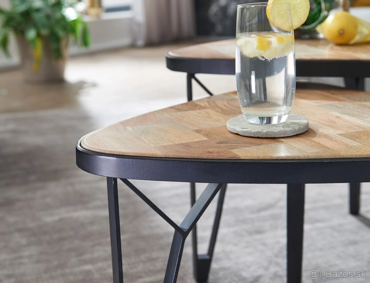 Set 2 stolíkov / konferenčný stolík mango - 3