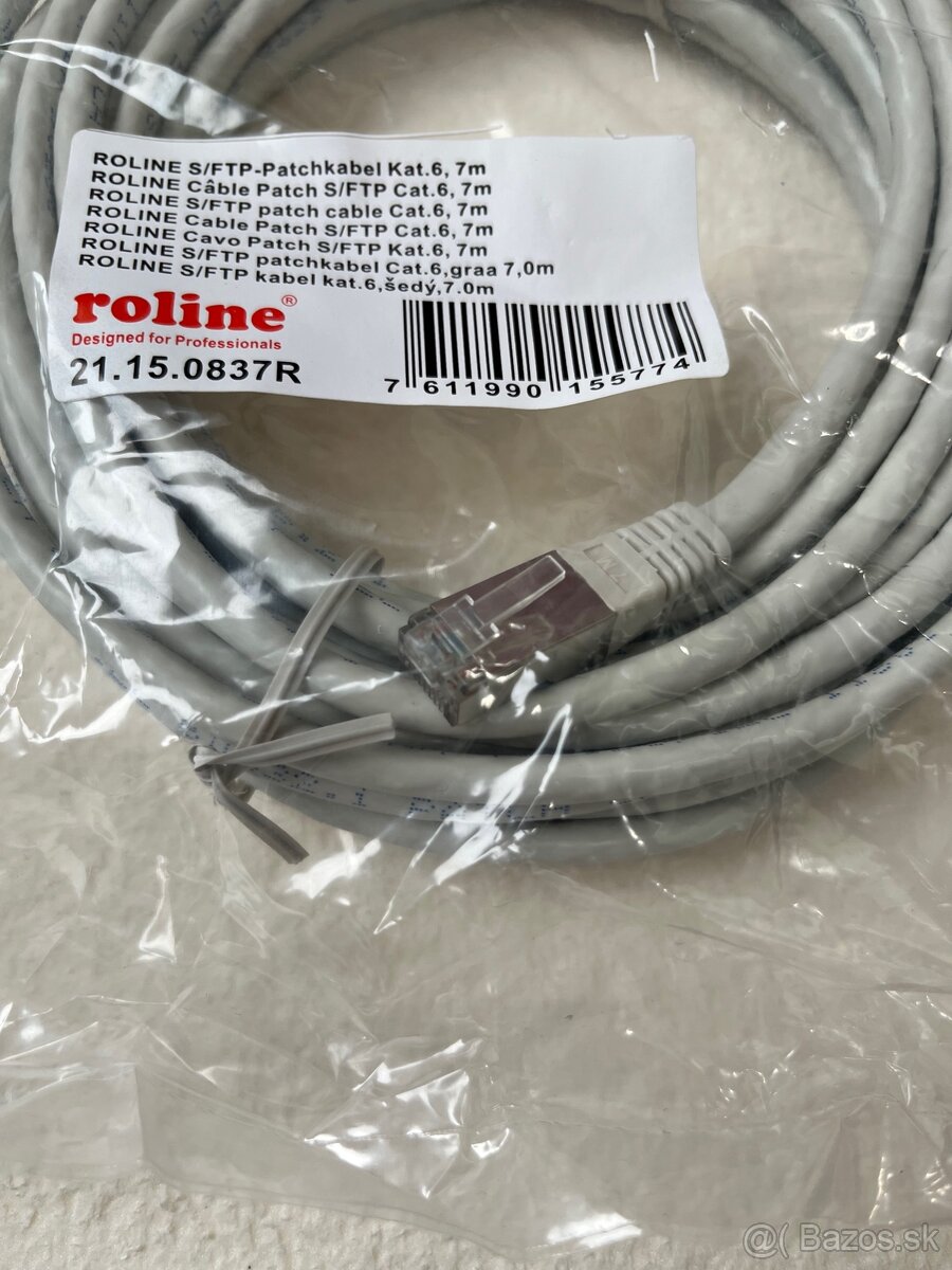 Roline S/FTP Cat.6 Patch kábel 7m – NOVÝ, zapečatený (25 ks) - 3