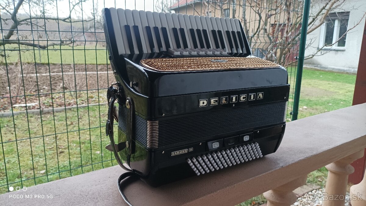 Harmonika-Akordeón.Delícia Carmen, 96basová.Krásna čierna. - 3