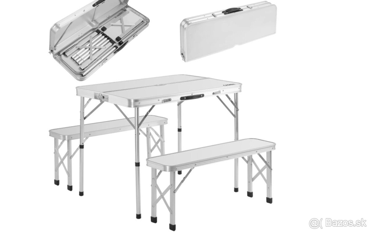 Skladaci kempingový set - 3 farby - zloženie do kufríka - 3