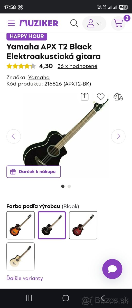 Predám Elektroakustická gitaru značky, Yamaha - 3