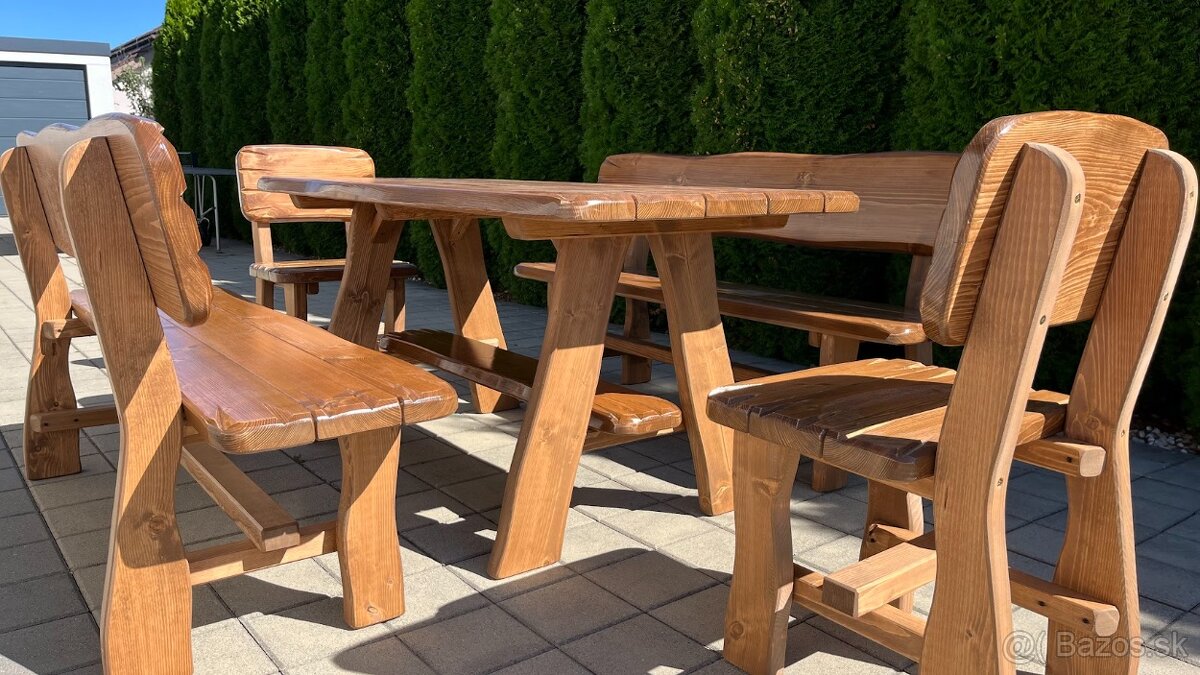 Predám záhradné sedenie z masívneho dreva - 3