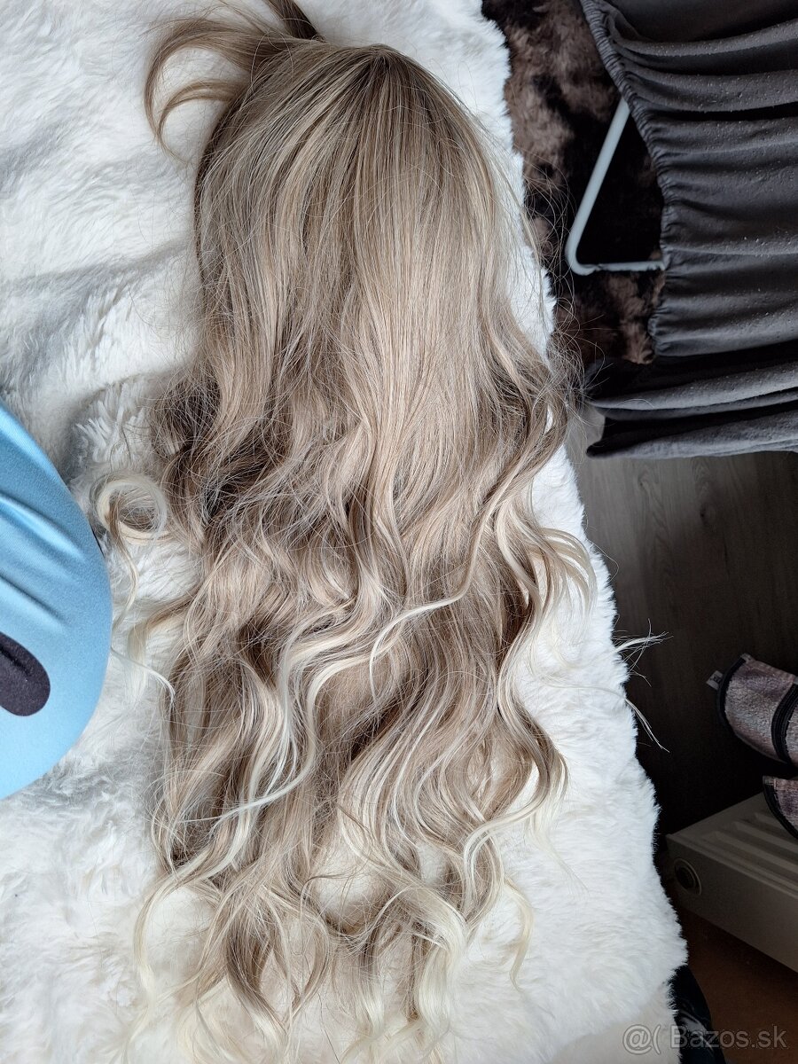 Vlnista popolava blond parochna - 3